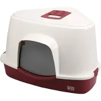 Ebi Canto Jumbo Hoekkattenbak - Rood/Wit - 56 x 70 x 46 cm