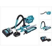 Makita DCL 184 RT1 accustofzuiger 18 V 54 mbar 0,5 l + 1x accu 5,0 Ah + oplader