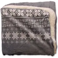 Unique living Warme Plaid Winter - Sneeuwvlok Motief - Fleece - Plaid - 130x160 cm - Grijs