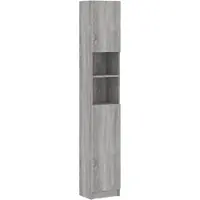 vidaXL Badkamerkast 32x25,5x190 cm bewerkt hout grijs sonoma eiken