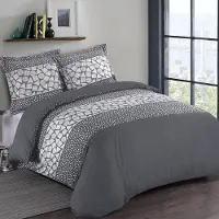 Cstore Vision Arthur-dekbedset - 100% Katoen - 1 Dekbedovertrek 220 X 240 Cm + 2 Kussenslopen 65 X 65 Cm - Houtskoolgrijs