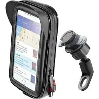 Lampa Optiline Pole Telefoonhouder Scooter - Motor - Spiegelbevestiging Met Waterdichte Hoes
