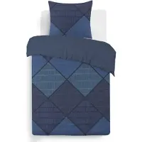 Vision Home VISION Harold Dekbedovertrekset - 100% katoen: zacht en soepel - Eenpersoons - Dekbedovertrek 140 x 200 cm met 1 bijhorende sloop -Blauw - Oekotex gecertificeerd
