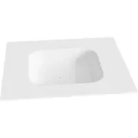 Balmani Tablo Arcato enkel tablet mat witte solid surface 75 x 55 cm, inclusief crepine