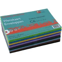 Benza Luxe Enveloppen Assorti Intense Kleuren 16,2 x 14,4 cm (C6) - Verpakt Per 50 Stuks (10 x 5)