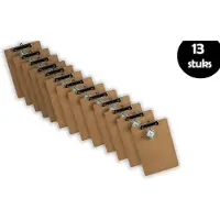 Merkloos 13x Klemborden - Klemborden A4 - Klemborden hout A4 31 x 22 x 1.5 cm