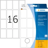 Herma Multipurpose-etiketten, 25 x 40 mm, wit, permanent hechtend, om met de hand te b - 3 stuks