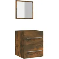 vidaXL Badkamerkast met spiegel 41x38,5x48 cm gerookt eikenkleurig