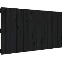 vidaXL Wandhoofdbord 127,5x3x60 cm massief grenenhout zwart