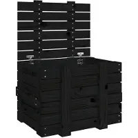 vidaXL Opbergbox 58x40,5x42 cm massief grenenhout zwart