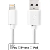 Nedis Lightning Kabel | USB 2.0 | Apple Lightning 8-Pins | USB-A Male | 480 Mbps | Vernikkeld | 2.00 m | Rond | PVC | Wit | Label - CCGL39300WT20