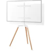 Nedis premium vloerstandaard in schildersezeldesign voor schermen tot 65 inch / draaibaar / wit/bruin