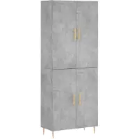 vidaXL Hoge kast 69,5x34x180 cm bewerkt hout betongrijs