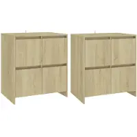 vidaXL Dressoirs 2 st 70x41x75 cm bewerkt hout sonoma eikenkleurig