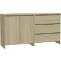 vidaXL 2 st Dressoirs bewerkt hout sonoma eikenkleurig