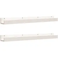 vidaXL Wandschappen 2 st 110x12x9 cm massief grenenhout wit