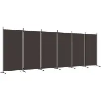vidaXL Kamerscherm met 6 panelen 520x180 cm stof bruin