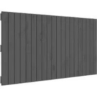 vidaXL Wandhoofdbord 127,5x3x60 cm massief grenenhout grijs