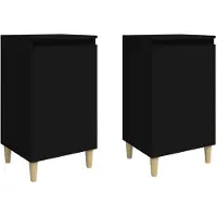 vidaXL Nachtkastjes 2 st 40x35x70 cm bewerkt hout zwart