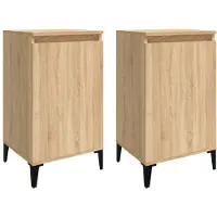 vidaXL Nachtkastjes 2 st 40x35x70 cm bewerkt hout sonoma eikenkleurig