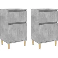 vidaXL Nachtkastjes 2 st 40x35x70 cm betongrijs