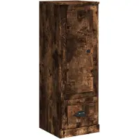 vidaXL Hoge kast 36x35,5x103,5 cm bewerkt hout gerookt eikenkleurig