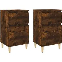 vidaXL Nachtkastjes 2 st 40x35x70 cm gerookt eikenkleurig