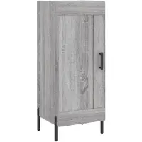 vidaXL Dressoir 34,5x34x90 cm bewerkt hout grijs sonoma eikenkleurig