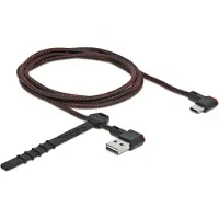 DeLOCK USB-C - Easy-USB-A kabel | haaks links/rechts | USB2.0 | QC 18W | nylon | 1,5 meter