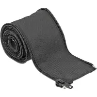 DeLOCK Woven Sleeve with zip fasterner heat-resistant 2 m x 25 mm black