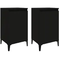 vidaXL Nachtkastjes 2 st 40x35x70 cm bewerkt hout zwart