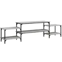 vidaXL Tv-meubel 197x35x52 cm bewerkt hout grijs sonoma eikenkleurig