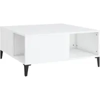 vidaXL Salontafel 80x80x36,5 cm bewerkt hout wit