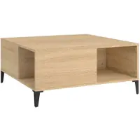 vidaXL Salontafel 80x80x36,5 cm bewerkt hout sonoma eikenkleurig