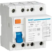 Chint 782001 Aardlekschakelaar Aardlekschakelaar voor AC/DC B/10 kA 3-polig 40 A 0.03 A