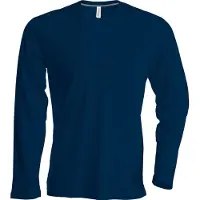 Kariban Mannen, Sportief shirt, Slank T-shirt met ronde hals, lange mouwen (L), Blauw, L