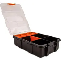 DeLOCK Sorting box with 11 compartments 220 x 155 x 60 mm orange / black