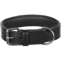 Trixie halsband hond active leer breed zwart