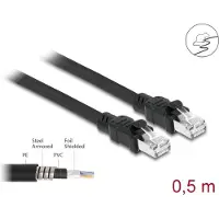 DeLOCK Network cable RJ45 Cat.6A F/UTP with inner metal sheath 0.5 m