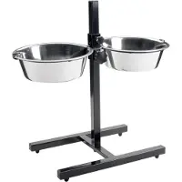 Hunter - Standaard met 2 RVS Voerbakken Basic - Hondenspullen 2 x 2,7 l - max. 50 cm, edelstahl