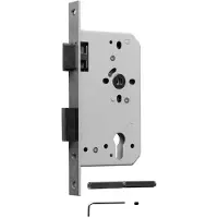 Nemef 669/46 Paniekdeurslot | DM60mm | PC72mm | krukgat 8mm gedeeld | voorplaat RVS 24x235mm rechthoekig | messing dag- en nachtschoot | DR 3 - 9066946651