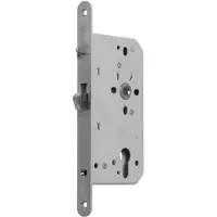 Nemef 629 Schuifdeurslot | DM60mm | PC72mm | krukgat 8mm | voorplaat RVS 24x235mm rechthoekig | messing haakschoot verend | DR 1+2+3+4 - 9062977650