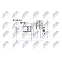 NTY NPZ-AR-006 Homokineet reparatie set, aandrijfas