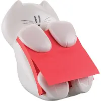 Post-It Z-Notes Dispenser Kat + 1 X Super Sticky Z-Notes, Poppy, 76 x 76 mm, 90 blaadjes/blok