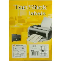 Topstick Universal-Etiketten, 35,6 x 16,9 mm, weiß selbstklebend, permanent haftend