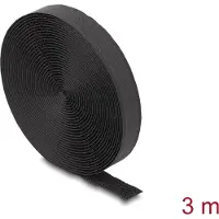 DeLOCK Hook-and-Loop tape on roll with strap L 3 m x W 20 mm black