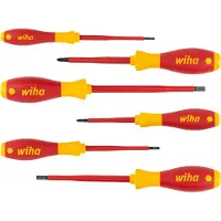 Wiha SoftFinish electric 320N - Schraubendrehersatz Schroevendraaierset VDE 6-delig Plat, Kruiskop Phillips