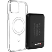 Swissten IPhone 12 Mini Hoes Transparant + Powerbank 5000 mAh Magsafe Transparant
