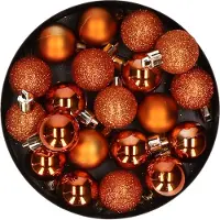 COSY&TRENDY Cosy & Trendy Kleine kerstballen - oranje - 60x - kunststof - Onbreekbare plastic kerstballen - Kerstversiering