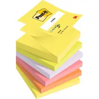 Post-It , 100 vel, ft 76 x 76 mm, neonkleuren, pak van 6 stuks